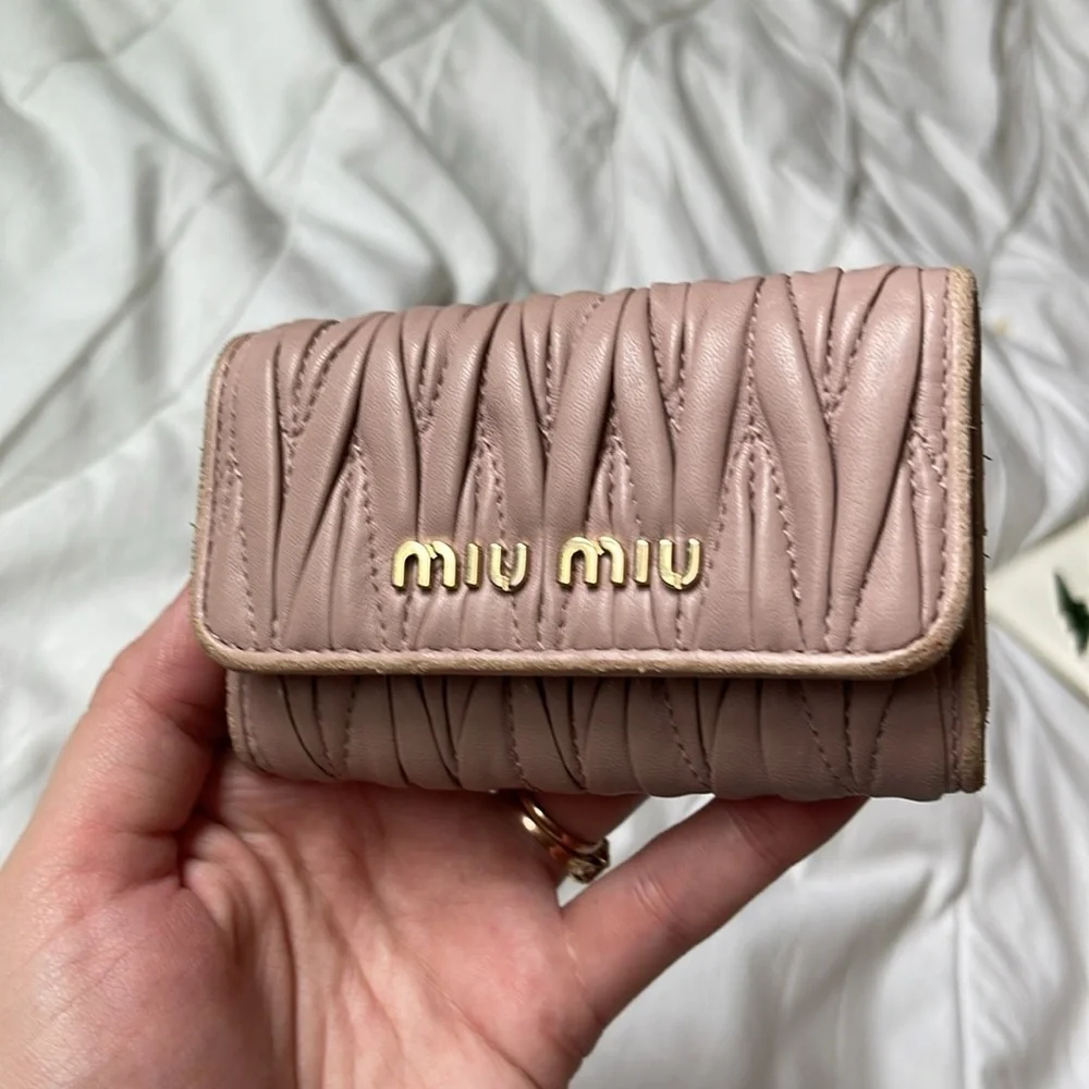 Miu Miu Pink Leather Key Case